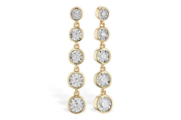 14KY Diamond Dangle Earrings w/ 0.36 ctw